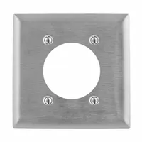 HUBBELL Wall Plate: Single Circular Opening, 2 Gang, Silver, Std Size (MPN SS701)