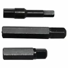 This stem adapter tool kit includes three hex drive adapters for use with thermostatic expansion valves. The adapters enable technicians to turn the valve stem for superheat adjustment or maintenance. Suitable for HVAC and refrigeration service applications.