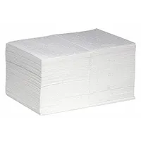 PIG Sorbent Pad: 22 1/2 oz Volume Absorbed Per Pad, 20 in x 15 in Pad Size (L x W), White, 100 PK (MPN MAT455)