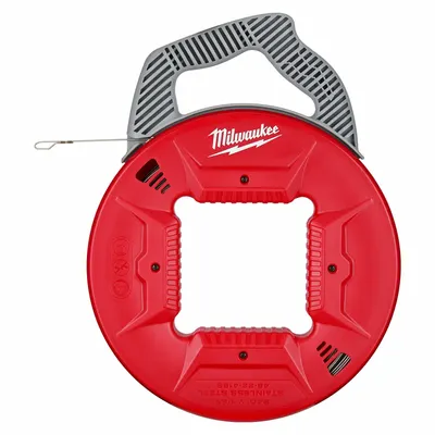 MILWAUKEE Fish Tape: 240 ft Lg, Manual Wind Tape Retraction, Flat Tape Shape - Stainless Steel Corrosion-Resistant Fish Tapes