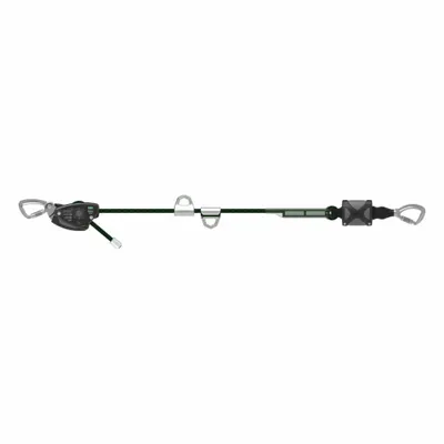 MSA Temporary Horizontal Lifeline System, 100 ft Nylon, 310 lb Capacity - Reusable Horizontal Lifelines for Installed Anchor Points