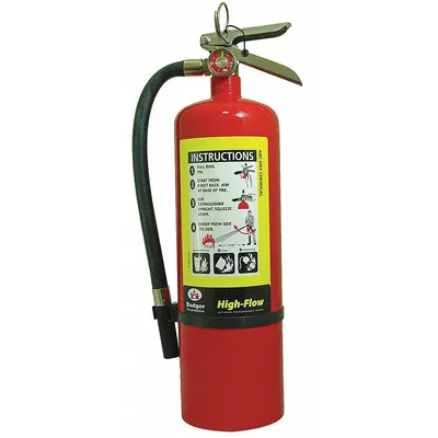 BADGER Fire Extinguisher: 10 lb Extinguisher Capacity, 1A:20B:C - Class ABC Fire Extinguishers