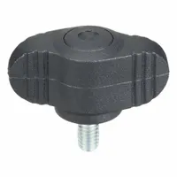 KIPP Hand Knob: Wing, Plastic w/ Steel Thread, M4 Thread, 8 mm Thread Lg, 28 mm Dia (MPN K0274.004X8)