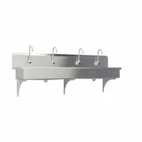 SANI-LAV Wash Station: 4 Stations, 8 in Bowl Dp, 77 in Bowl Lg, 16 1/2 in Bowl Wd, Faucet Included (MPN 58WBL-0.5)