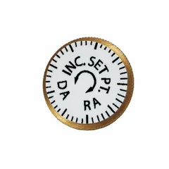Calibration tool for pneumatic thermostats, compatible with JOHNSON CONTROLS T-4000 model. Includes mounting hardware. Used for adjusting and calibrating pneumatic controls in HVAC systems.