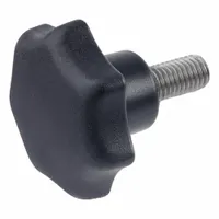 JW WINCO Plastic Hand Knobs w/Stainless Stud; Plastic Star Knobs w/Stainless Stud: 7 Point (MPN 6336.5-ST-40-5/16X18-36)