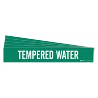 Pipe Marker: Tempered Water, Green, White, Fits 8 in and Larger Pipe O.D., 1 Pipe Markers, 5 PK (MPN 7420-1HV-PK)