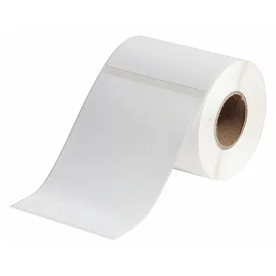 BRADY Pre-Cut Label Stock Roll: 6 1/8 in Label Ht, 4 1/8 in Label Wd, 6 3/32 in Roll Lg - Brady Cryogenic Inkjet Precut Label Rolls