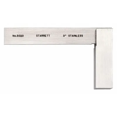 STARRETT Precision Steel Square with Wide Base: 90° Angle - Machinist Precision Steel Squares