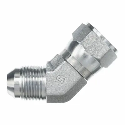 BRENNAN INDUSTRIES Stainless Hydraulic Adapter: 1-1/16"-12 Thread Size, 3/4 in x 3/4 in Fitting Size - JIC-to-JIC 316 Stainless Steel Hydraulic Hose Adapters