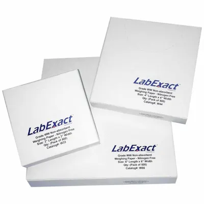 LABEXACT Weighing Paper, White, Paper, 3 in Overall Width - Weighing Boats & Papers