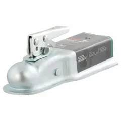 This CURT straight-tongue coupler is a Type II, steel towing component with a 3,500 lb gross towing weight capacity. It features a zinc-plated, wear-resistant finish and weighs 4 lb. Used to connect a trailer tongue to a tow vehicle's hitch ball for towing trailers, boats, and equipment.