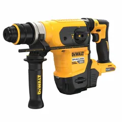This cordless rotary hammer operates on 60V DC and delivers 3.3 ft-lb of impact energy. It features an SDS-Plus chuck with a 1-inch maximum bit capacity and a D-handle for control. The bare tool (battery not included) is suited for hammer-only drilling into concrete, masonry, and stone in construction and renovation applications.