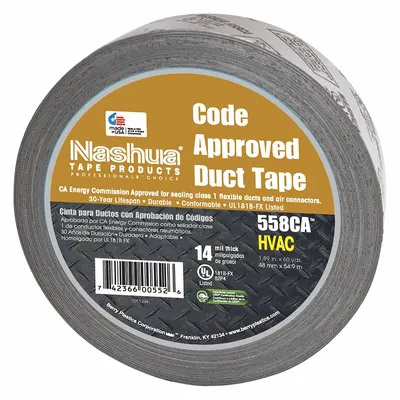 NASHUA 558CA General Purpose Duct Tape, Silver, 1 7/8 in x 60 yd, 14 mil