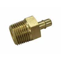 MEM-CO Barbed Fitting Adapter: 1/2 in Pipe x 1/16 in ID Size, MNPT x Barbed, Brass, Beaded Barb (MPN 1/2B1)