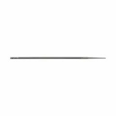This 8-inch round file with a 7/32-inch diameter and 3/16-inch width features a smooth cut with 51 teeth per inch. It is used for sharpening chain-saw teeth to restore cutting edges. Suitable for maintenance of saw chains in forestry and woodworking applications.