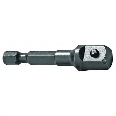 APEX Power Socket Adapter: 3/8 in Output Drive Size, Square, 4 in Overall Lg - 1/4" Male Hex Drive Power Socket Adapters