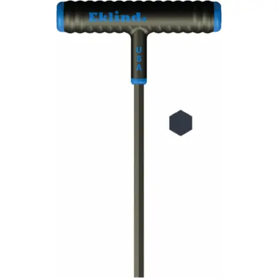 EKLIND Hex Key: 0 Ball Ends, 2 mm Tip Size, Metric, Long, Alloy Steel, Black Finish - T-Shaped Hex Keys