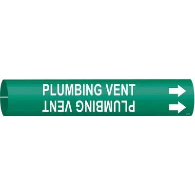 BRADY Plumbing Vent Snap-On Pipe Marker - Plumbing Vent Snap-On Pipe Markers