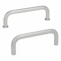 JW WINCO Pull Handle: Threaded Holes, Stainless Steel, Silver, 0.47 in, 4.45 in Grip Lg (MPN 425-NI-12-125-GS)