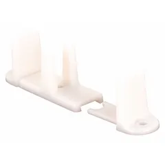 This hanging door guide is used to align and stabilize sliding doors in industrial or commercial applications. It measures 2 1/8 inches in length and 3 3/4 inches in width, supplied as a pair (1 PR).