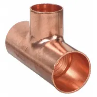 NIBCO Sweat Fitting Tee: 1 1/2 in CTS x 1 1/2 in CTS x 3/4 in CTS, Cup x Cup x Cup, Wrot Copper (MPN C611-11/2x11/2x3/4)