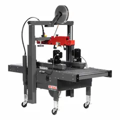 Infeed/exit conveyor for case sealing machines. Compatible with 8000asb model. Overall length 30 inches. Used to feed cartons into and exit them from packaging equipment.