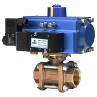 DYNAQUIP CONTROLS Pneumatically Actuated Two-Way Ball Valve: 3/4 in Size, Brass, FNPT x FNPT (MPN PVA64AMDA052A)