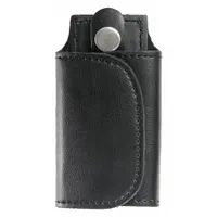 HEROS PRIDE Key Holder: Black, Leather, Plain, 4 1/2 in x 65 mm, Hook-and-Loop Closure (MPN 1485PN)