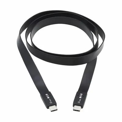 EATON TRIPP LITE Usb Cable: Type C End 1, Type C End 2, Black, 1.3 ft Lg - Flat USB Cables