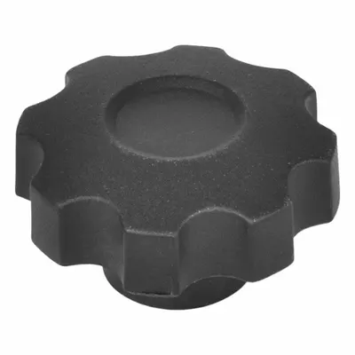 JW WINCO Hand Knobs; Eight-Lobed Knobs: Plastic w/ Brass Thread, M8 Thread - 8-Arm Knobs with Threaded Hole
