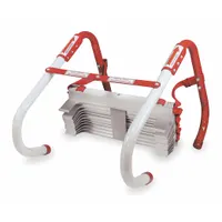 This KIDDE fire escape ladder provides a means of egress from upper floors during emergencies. With a 25 ft overall length, it is suitable for three-story buildings. The ladder supports up to 1,000 lb and is intended for residential or light commercial use