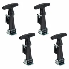 T-handle catch latch with a 4-7/8 in latch length and 2-13/64 in handle length. Features a zinc-plated carbon steel bracket for corrosion resistance. Bracket mounting style. Used for securing hoods, panels, and access doors on vehicles and equipment.