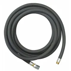 This 25 ft high pressure gas hose is designed for use with portable gas torpedo heaters. It includes a female swivel fitting for connection to the heater. Commonly used to supply propane or natural gas from a fuel source to the heater in temporary heating applications.
