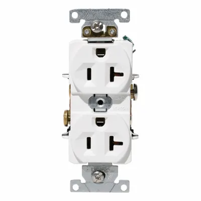 LEVITON Plugs and Receptacles: Duplex, 5-20, White, 125V AC, 20 A, 2 Pole / 3 Wire (MPN C5362-W) - General Purpose Receptacles
