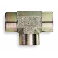 Hydraulic Hose Adapter: 3/8"-18 Thread Size, 3/8 in x 3/8 in x 3/8 in Fitting Size, Rigid, Tee (MPN 259-2090-6-6)