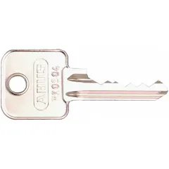 This brass master key is designed for use with ABUS 85/50 Series lock cylinders in a master-keyed system. It allows authorized personnel to operate multiple locks within the system, commonly applied in commercial and industrial facilities for convenient access control.