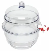 Desiccator: Vacuum, Round, 0.31 cu ft Capacity, Polycarbonate, 10 3/4 in Overall Dia, 1 Shelves (MPN F42027-0000)