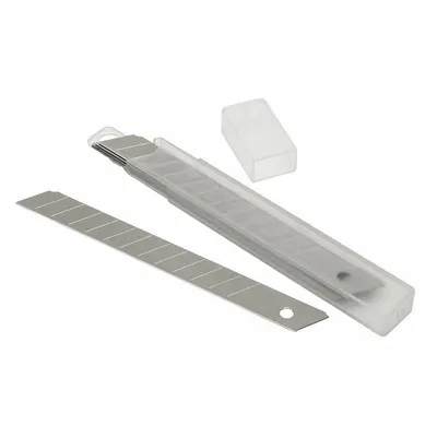 ABILITY ONE Snap-Off Blade: 3 15/16 in Blade Lg, 9 mm Blade Wd, 0.02 in Blade Thick - Straight-Edge Standard-Tip Replacement Snap-Off Blades