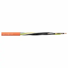 This CHAINFLEX CF895 series motor cable features 4 copper conductors (10 AWG) with a ground conductor, PUR jacket, and 1000 V rating. CSA certified and UV/sunlight resistant. Suitable for continuous flexing in cable carriers, industrial automation, and robotics. Minimum bend radius: 8x OD fixed, 12x OD flexible, 15x OD in e-chain.