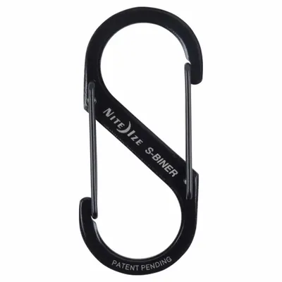 NITE IZE Double Carabiner: 25 lb Working Load Limit, Wire Gate - Load Rated S-Hook Double Snap Hooks