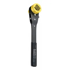 This SAE 4-in-1 ratcheting box end wrench features a 4-point design for use on hex fasteners. It accommodates head sizes of 1 in, 3/4 in, and 1 1/8 in, with a 13 in overall length. The black oxide finish provides corrosion resistance. Suitable for tightening and loosening fasteners in maintenance and repair tasks.