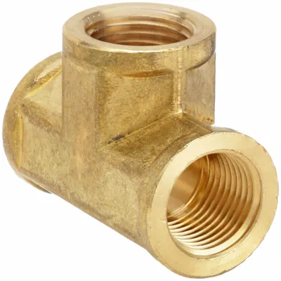 OEM Brass Pipe Tee, 1/2 in x 1/2 in x 1/2 in, 1,000 psi, CA2745 - Threaded High-Pressure Pipe Fittings for Potable Water