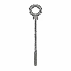 This machinery eye bolt with shoulder is made from 18-8 stainless steel with a plain finish. It features a 1"-8 thread size and a 4-inch thread length, and includes a nut. Commonly used for lifting, rigging, and pulling applications where a secure seating surface and corrosion resistance are required.