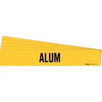 Pipe Marker: Alum, Yellow, Black, Fits 2 1/2 to 7 7/8 in Pipe O.D., 1 Pipe Markers, 5 PK (MPN 7013-1-PK)