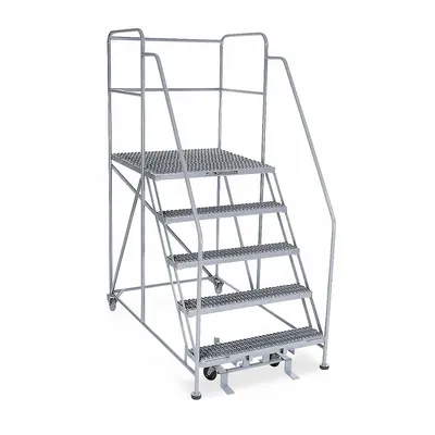 COTTERMAN Mobile Work Platform: 4.2 ft Platform Ht - Max, 36 in x 24 in, Steel - Manual-Lock Rolling Single-Access Platforms