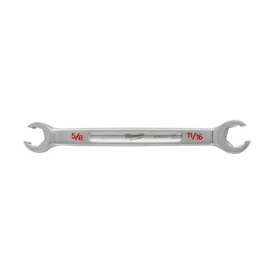 MILWAUKEE Flare Nut Wrench: Chrome Vanadium Steel, Chrome - SAE, Double End, Standard-Head, 6-Point Flare Nut Wrenches