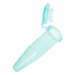 APPROVED VENDOR Microcentrifuge Tube, Polypropylene, 1.5 mL, Green, Conical Bottom, Graduated, with Closure