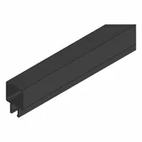 Single Track Tube System: 1 in x 1 in, 145 in Lg, Aluminum, 1/2 in Flange Ht, 13FT9025-BLK-144
