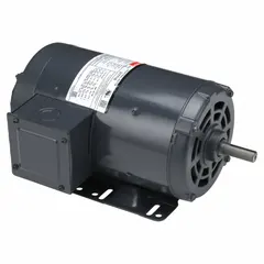 Open drip proof (ODP) enclosure with rigid base mount. 3/4 hp, 1,140 RPM, 230/460V AC, 3-phase. Full load current 3.5/1.8 A at 60 Hz. Suitable for fans, pumps, and conveyors in clean, dry environments.